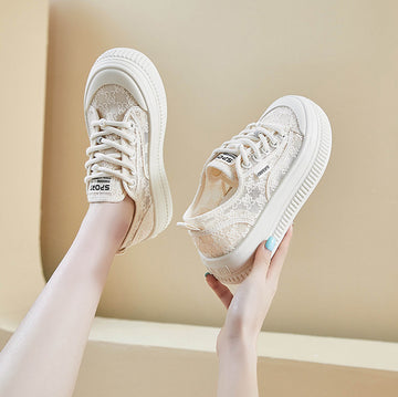 SH415 - Korean Chic White Sneakers